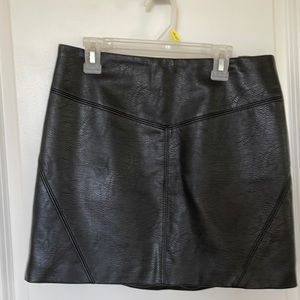 Leather mini skirt